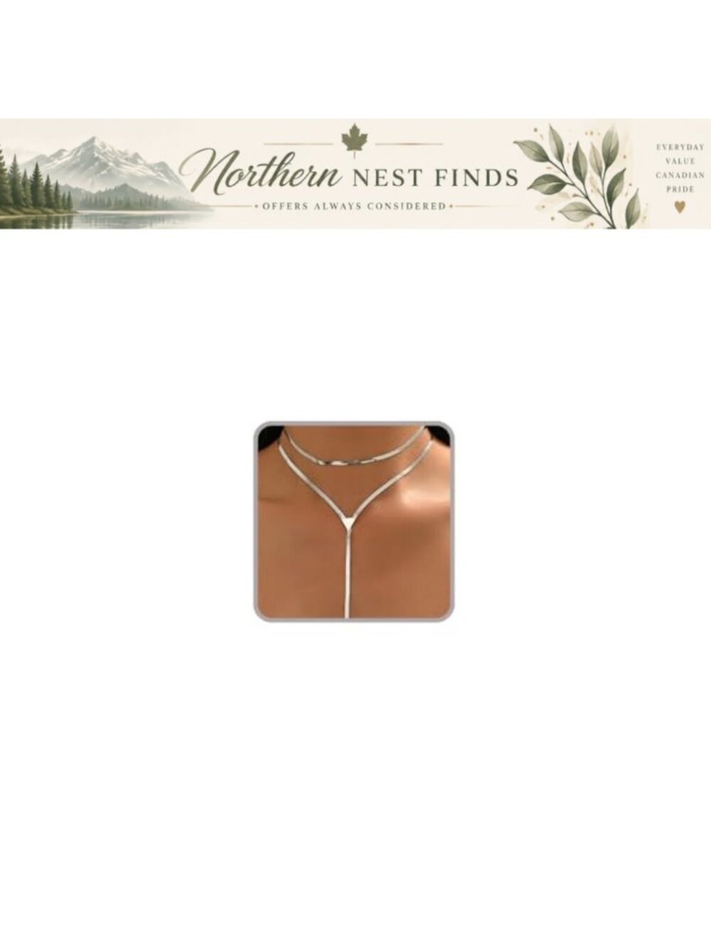 14K Gold Plated Stainless Steel Layered Choker Necklace Y-Shape Lariat